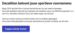 Gratis Decathlon giftcard t.w.v. €10 bij 4 uur sporten