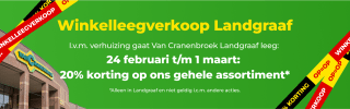 20% korting op alles bij Van Cranenbroek Landgraaf