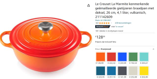 Le Creuset Signature Marmite Braadpan, 26cm oranjerood voor €128,99 bij Amazon