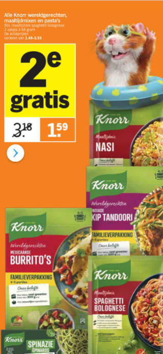 Heel veel producten de 2e gratis bij de AH