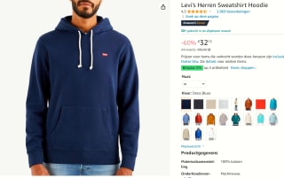 Levi's Heren Sweatshirt Hoodie maat M voor €32,15