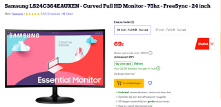 Samsung S24C364EAU - S36C Series Curved Full HD Monitor voor €69 bij Bol