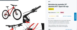 Bicicleta de Montaña 29" Aluminio NTT Sport 60 por 285.49€
