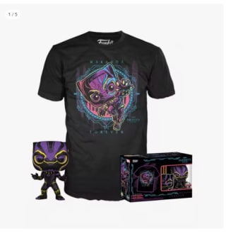 Funko Pop Black Panther Black Light y Tees Special Edition Marvelpor 13.09€