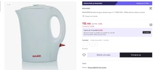 Hervidor de agua caliente vapor 1L 1100W 220V - 50Hhz Maxhome por 10,19€ (6,11€ cuenta nueva)