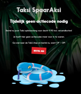 Taksi opblaasslang voor €4,95 in de shop