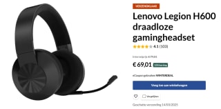 Lenovo Legion H600 draadloze gamingheadset voor €69,01 bij Lenovo