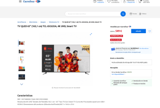TV QLED 65" TCL 65C635A 4K UHD Smart TV por solo 549€