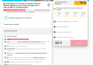 4 noches Ibis Madrid Fuenlabrada con entradas incluidas al Parque Warner Madrid y niño gratis por 166€ pxpM2