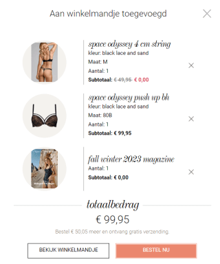 Bijpassende slip Gratis bij aankoop van een BH bij Marlies Dekkers