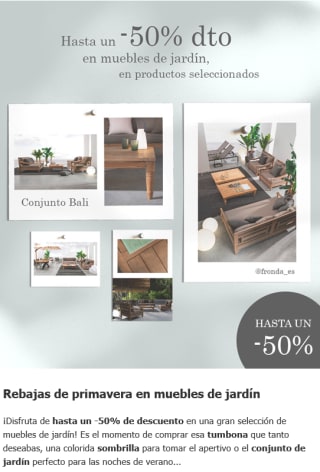 Hasta 50% dto en muebles de jardín