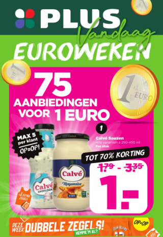 Euro-weken bij Plus met 75 aanbiedingen voor maar €1