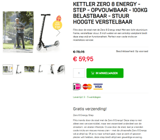 Kettler Zero 8 Energy step voor €59,95 bij Dagknaller