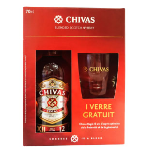 Whisky Chivas Regal 700ml + vaso por 18,02€.