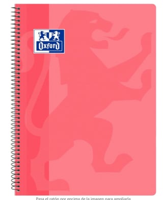 Cuaderno A4 cuadrícula 4x4, tapa plástico, color rosa chicle marca loxford por 2,50€