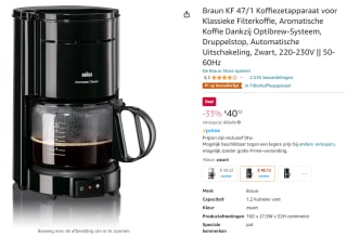 Braun Aromaster Classic K F47/1 - Filter-koffiezetapparaat voor €40,12 bij Amazon NL