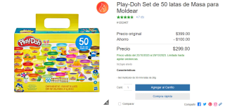 Play-Doh Set de 50 latas de Masa por $299 en Costco