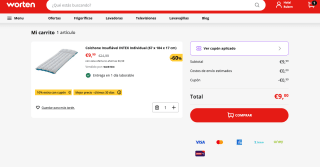 Colchoneta hinchable camping INTEX 67x184x17cm a solo 9€