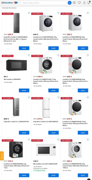 -15% Acumulación Club en Cupón en Electrodomésticos LG.