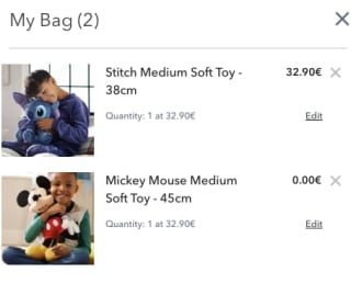 Disney Knuffels 1+1 gratis