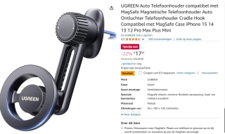 UGREEN Auto Telefoonhouder compatibel met MagSafe voor €14,84 bij Amazon