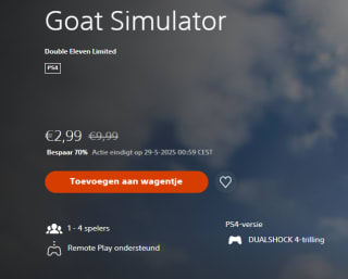 Goat Simulator voor €2,99 in de Playstation Store