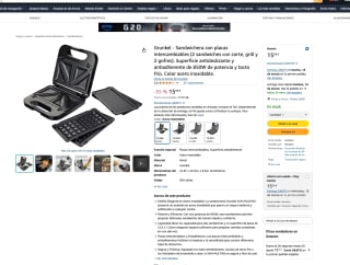 Sandwichera con placas intercambiables Grunkel por solo 15,98€