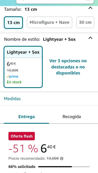 Disney Pixar Buzz Lightyear por 6,40€.