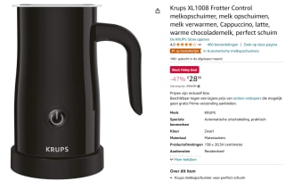 Krups Control XL1008 elektrische melkopschuimer voor €28,99 bij Amazon