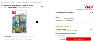 Dragon Quest III HD - 2D Remake voor €34,99 bij de Mediamarkt.