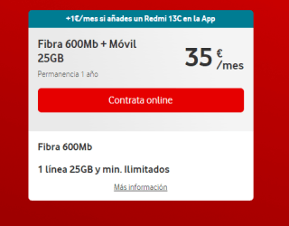 Vodafone ofertas de tarifas de Fibra desde solo 20€