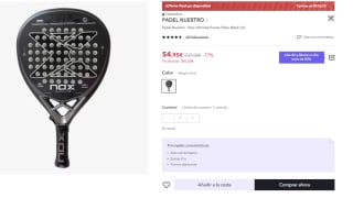 Pala De Padel Nox Ultimate Power Fiber Black Ltd por 39.95€