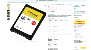 Intenso 2.5 Inch SSD SATA III Top Performance 256 GB por solo 16,34€