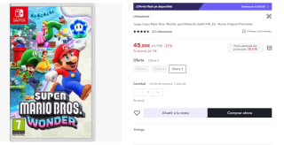 Juego Super Mario Bros. Wonder para Nintendo Switch por 33,80€