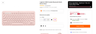 Teclado Logitech K380 rosa por 29,95€