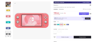 Consola Nintendo Switch Lite por 140€ Varios colores