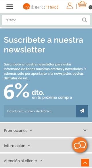 -6% por suscribirnos a la Newsletter de Iberomed.
