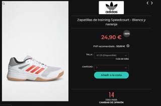 Rebajas hasta 70% descuento calzado y ropa Adidas