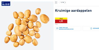 10 kilo Kruimige aardappelen voor €4,99 bij de Aldi