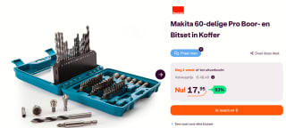 MAKITA Boor en Bitset P-90358 - 60-delig in Koffer voor €17,95 bij iBOOD