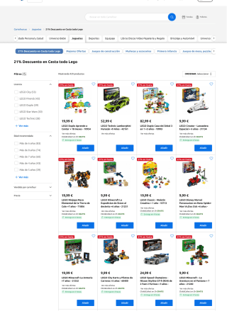 Descuento 21% Juguetes Lego en tienda Carrefour