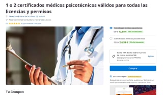 1 certificado médico psicotécnico para todas las licencias por 10,39€