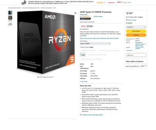 Procesador AMD AM4 Ryzen 9 5900X de 12 núcleos y 24 hilos por 214,89€