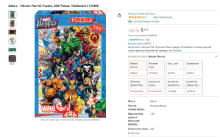 Puzles Marve de 500 piezas por sólo 5€ (2 modelos a elegir)