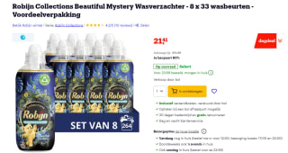 8 x 33 wasbeurten Robijn wasverzachter Beautiful Mystery voor €21,41 bij Bol