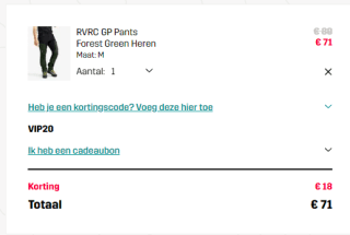 20% korting op alles bij Revolutionrace