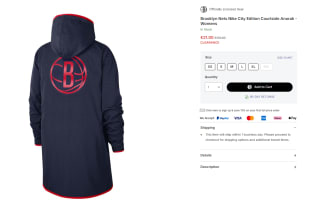 Anorak para Mujer con Licencia Oficial de los Brooklyn Nets Nike City Edition Courtside por 21€