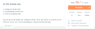 2 NS-treinkaartjes enkel voor €23