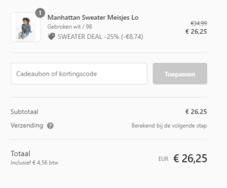 25% korting op sweaters bij Tumble 'N Dry