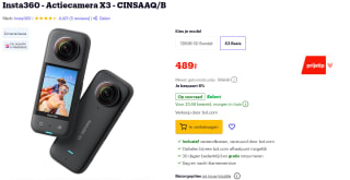 Insta360 - Actiecamera X3 - CINSAAQ/B voor €489 bij Bol.com